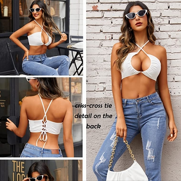 Criss Cross Halter Top - Picture 3 of 3